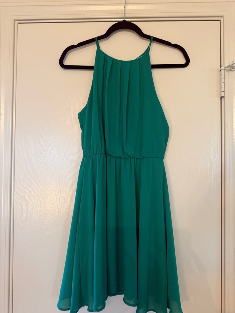 Ava & Aiden Teal Halter Mini Dress